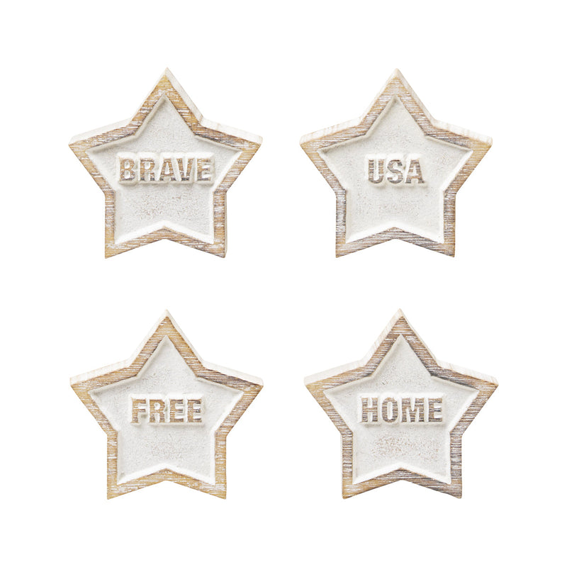PS-8336 - Carved Stars, Set of 4