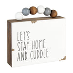 SW-1043 - Stay Home Box Sign w/ Beads