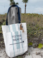PS-7917 - To the Beach Striped Canvas Tote