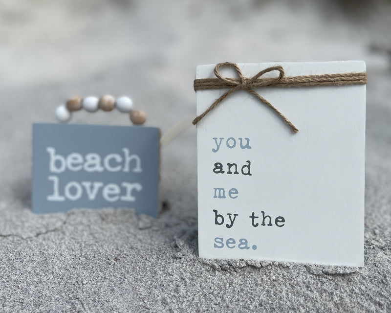 PS-7860 - Beach Lover Box Sign w/ Beads