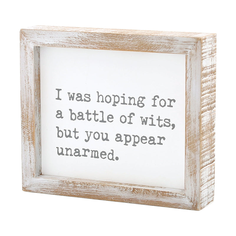 Battle of Wits Framed Sign