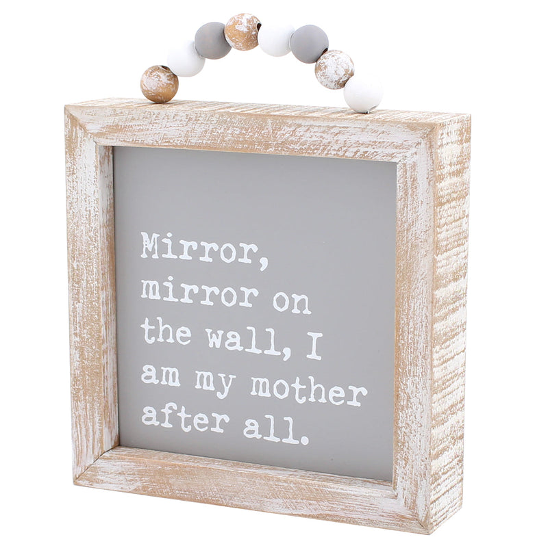 Mother After All Framed Sign w/ Beads