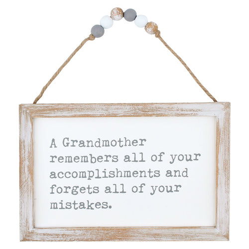 Forgets Mistakes Beaded Sign