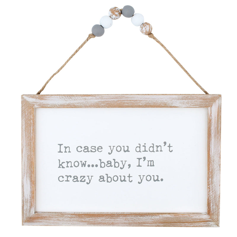 I'm Crazy Beaded Hanging Sign