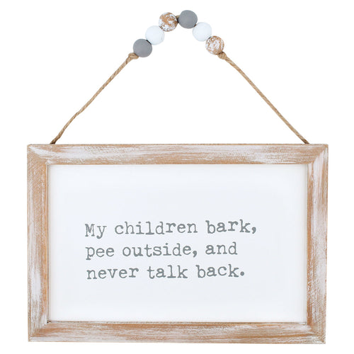 Children Bark Beaded Hanging Sign