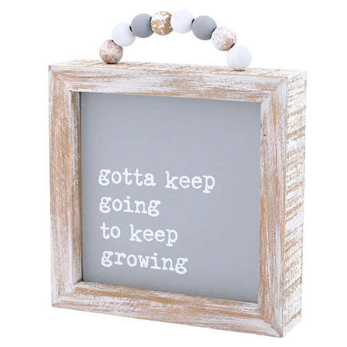 Keep Going Framed Sign w/ Beads