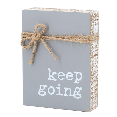Keep Going Jute Block Sign