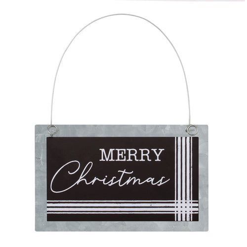 Merry Black Tin Ornie