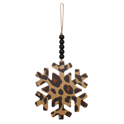 Snowflake Cheetah Beaded Ornie