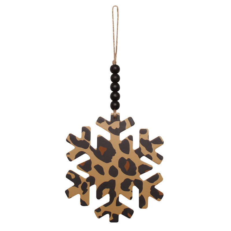 Snowflake Cheetah Beaded Ornie