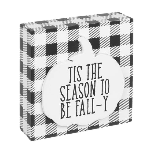 Fall-y BW Check 3D Block