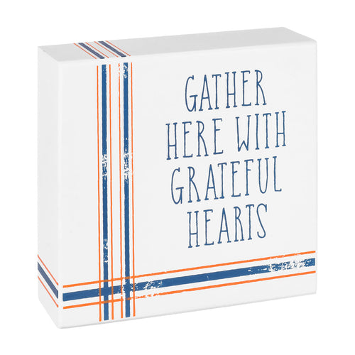 Gather Here Navy Box Sign