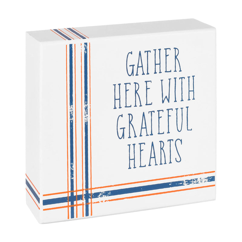 Gather Here Navy Box Sign