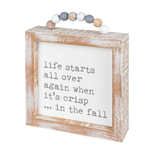 In the Fall Framed Sign w/ Beads