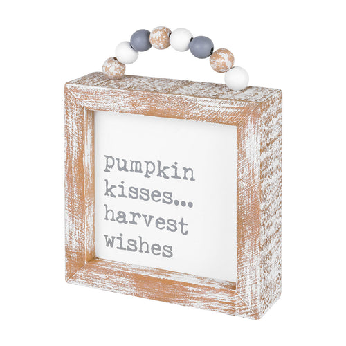 Pumpkin Harvest Framed Sign w/ Beads