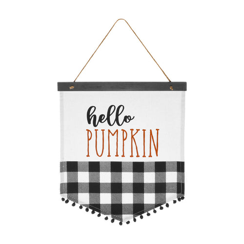 Hello Pumpkin BW Canvas Banner
