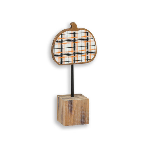 Blk/Org Plaid Pumpkin on Base