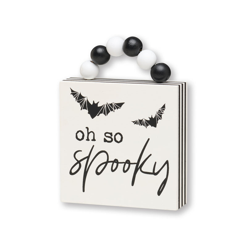 So Spooky Box Sign w/ Beads