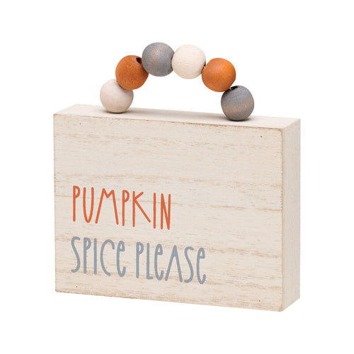 Spice Washed Box Sign w/ Beads