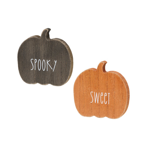 Spooky/Sweet Pumpkins, Set of 2