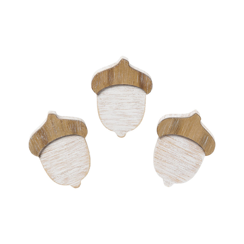 Lg. Weathered/Wood Acorns, Set of 3 