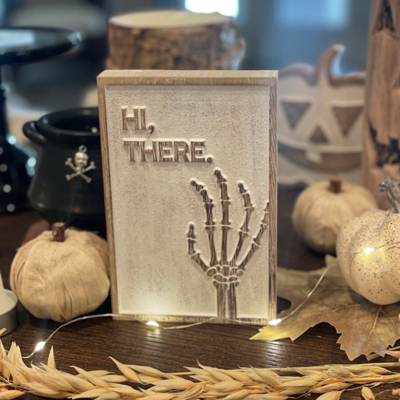 Hi There Hand Carved Block