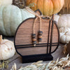 CA-5123 - Wood/Blk Striped Laser Pumpkin