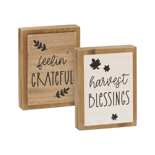 Grateful/Blessings 3D Block (Reversible)