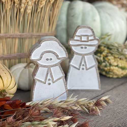 Carved Pilgrims, Set of 2