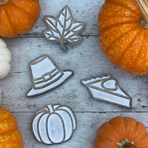 Mini Fall Carved Cutouts, Set of 4