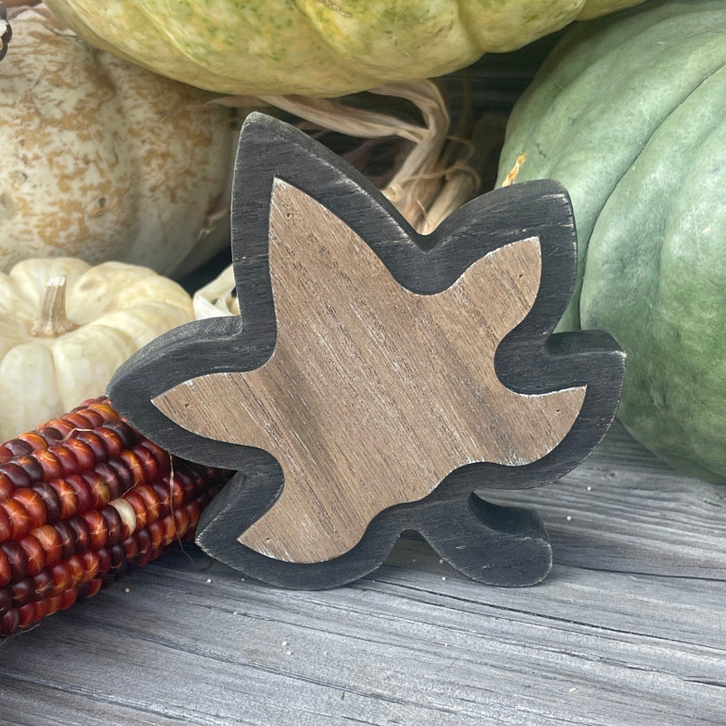 Wood/Black 3D Leaf