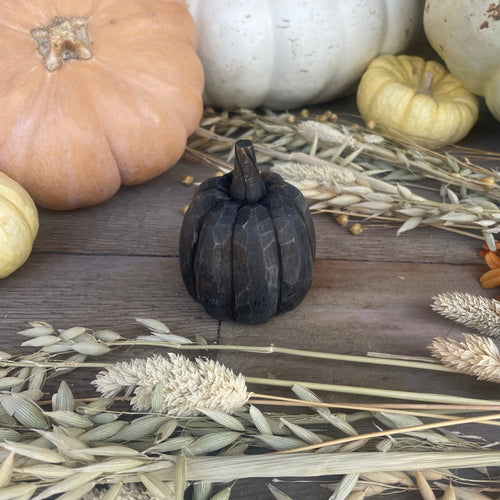 Sm. Black 3D Carved Pumpkin