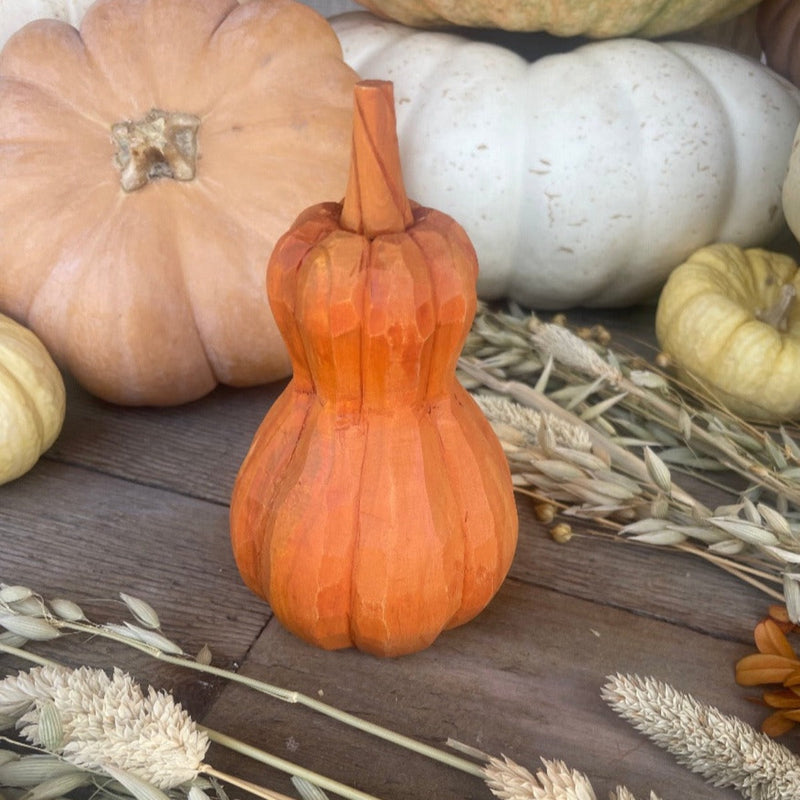Orange 3D Carved Gourd