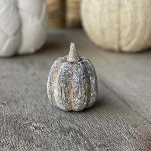 Sm. Driftwood 3D Carved Pumpkin