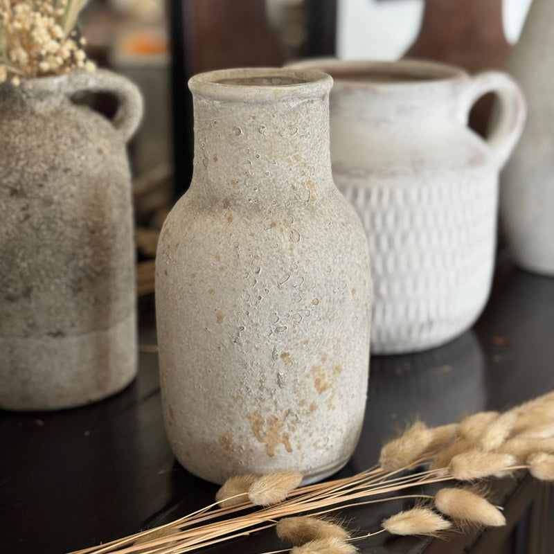 CA-5388 - Med. Rustic White Vessel (DUE MID MAY)