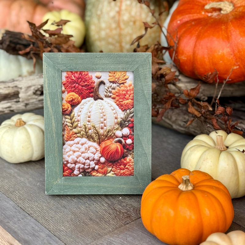 CA-5341 - White Stitched Pumpkin Frame