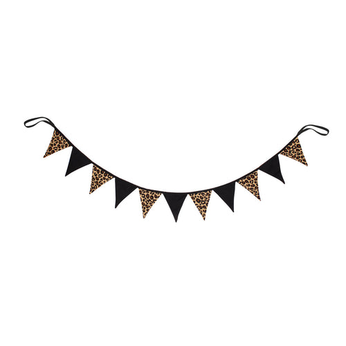 Black/Cheetah Pennant Garland