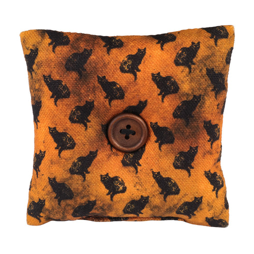 Orange Black Cat Mini Pillow