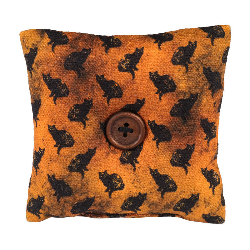 Orange Black Cat Mini Pillow