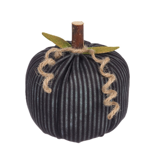 Med. Blk Stripes Fabric Pumpkin
