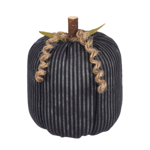 Lrg. Blk Stripes Fabric Pumpkin