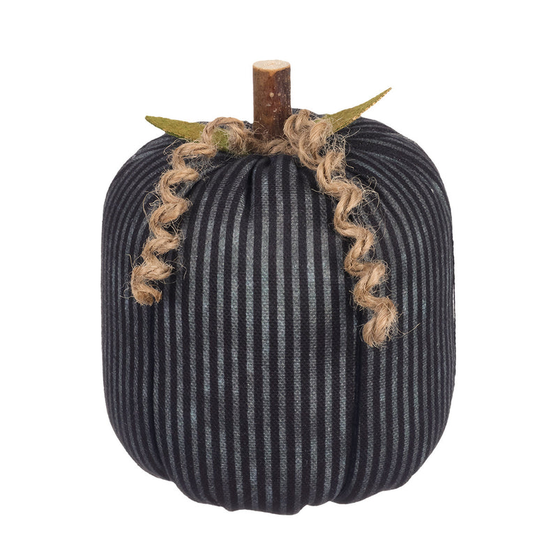 Lrg. Blk Stripes Fabric Pumpkin