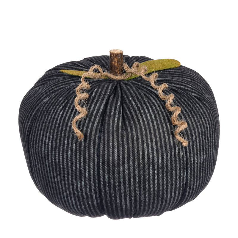 XL Blk Stripes Fabric Pumpkin