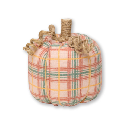 Sm. Fall Plaid Fabric Pumpkin