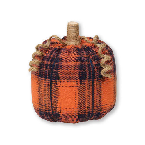 Med. OB Plaid Fabric Pumpkin