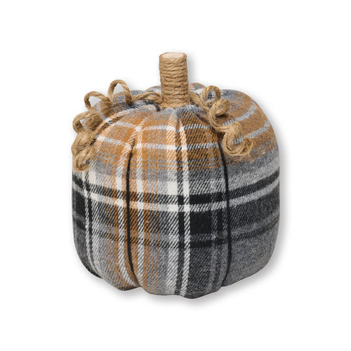 Med. BWT Plaid Fabric Pumpkin