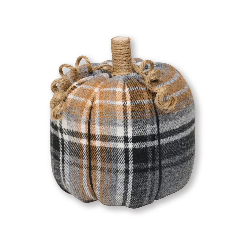 Med. BWT Plaid Fabric Pumpkin