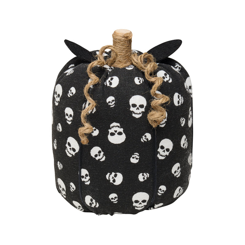 CF-2878 - Lrg. BW Skull Fabric Pumpkin