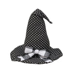 CF-2893 - Sm. Black Dot Fabric Witch Hat