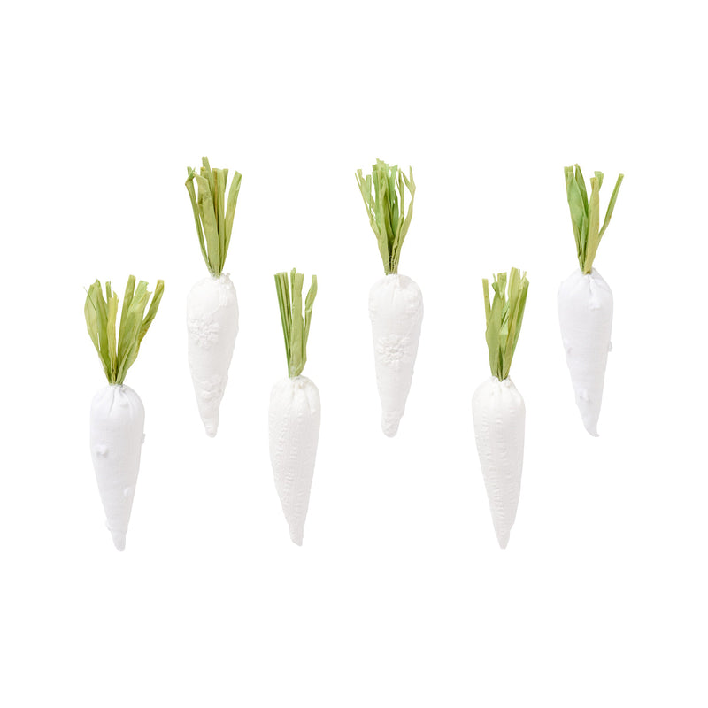 White Mini Carrots, Set of 6
